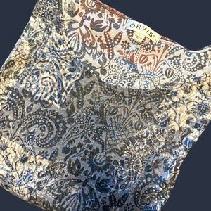 VTG Y2K ORVIS Cut Loose Paisley Graphic Burnout Knit Relaxed Fit Top 
3/4 Sleeve